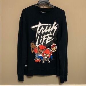 Trukfit By Lil Wayne Fashion Sizzle Graphic Men Sweatshirt Black XL Streetwear